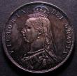 London Coins : A148 : Lot 2642 : Halfcrown 1887 Jubilee Head Davies 641 dies 2A Choice UNC with a deep and colourful tone slabbed and...