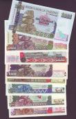 London Coins : A148 : Lot 373 : Zimbabwe Reserve Bank (8) $5 1997 Pick5, $10 1997 Pick6a, $20 1997 Pick7a, $50 1994 Pick8a, $100 199...