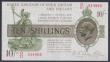 London Coins : A148 : Lot 43 : Treasury 10 shillings Warren Fisher T30 issued 1922 series O/21 314968, stamped bank number on rever...