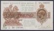 London Coins : A148 : Lot 46 : One pound Warren Fisher T31 issued 1923 series P1/50 736580 VF