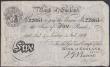London Coins : A148 : Lot 53 : Five pounds Nairne white B208b dated 4th January 1916 series 80/D 22861, ink marks & numbers on ...