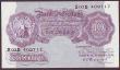 London Coins : A148 : Lot 62 : Ten shillings Peppiatt mauve B251 issued 1940 series S03D 409717, about UNC 