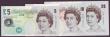 London Coins : A148 : Lot 77 : Merlyn Lowther matching numbers &pound;5 B393 HA01 005943, &pound;10 B388 AA01 005943 & &pound;2...