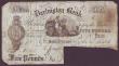 London Coins : A148 : Lot 84 : Darlington Bank &pound;5 dated 1895 for Jonathan Backhouse & Comp., signatures cut cancelled, Fa...