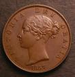 London Coins : A149 : Lot 2300 : Halfpenny 1857 Reverse B with dots on shield Peck 1545 UNC or near so and pleasantly toned with a co...