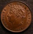 London Coins : A149 : Lot 2906 : Third Farthing 1827 Peck 1453 A/UNC with subdued lustre and a small spot on the obverse, Ex-Colin Co...