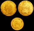 London Coins : A149 : Lot 2912 : Third Guinea 1799 S.3738 Fine with some surface scuffs, the key date in the series, Half Guineas (2)...
