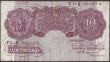 London Coins : A150 : Lot 101 : Ten shillings Peppiatt mauve B252 issued 1940 scarce replacement T11D 861910, Pick366r, surface dirt...
