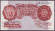 London Coins : A150 : Lot 103 : Ten shillings Peppiatt B256 issued 1948, unthreaded variety first series 59O 814939, lightly pressed...