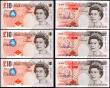 London Coins : A150 : Lot 125 : Ten Pounds Lowther First series B369 AA01 low numbers (3), Kentfield First series B390 The Governor ...