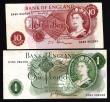 London Coins : A150 : Lot 132 : ERRORS (2) One Pound Page EX64 056458 with extra green strip to the left of the obverse and correspo...