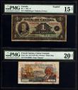London Coins : A150 : Lot 171 : Canada Dollar 1935 Osboune Towers PMG Choice Fine 15 Split Rust and French Guiana 5 Francs  Guyana P...