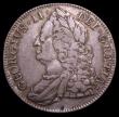 London Coins : A150 : Lot 1879 : Crown 1743 Roses ESC 124 Good Fine, comes with old collector's ticket from 1969