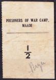 London Coins : A150 : Lot 199 : Egypt WW1 Prisoner of War Camp Maadi, a 1/2 piastre with manuscript signature lower right, used by T...