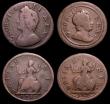 London Coins : A150 : Lot 2126 : Farthings (3) 1720 No Stop after GEORGIVS, approaching Fine, with some pitting, unlisted by Peck, an...