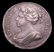London Coins : A150 : Lot 2651 : Shilling 1702 Plumes reverse Esc 1129 scarce VF even grey tone small metal fault at rim 7 o clock