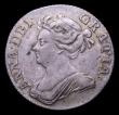 London Coins : A150 : Lot 2660 : Shilling 1710 Roses and Plumes ESC 1155 NVF/VF with a subtle and colourful tone