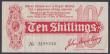 London Coins : A150 : Lot 85 : Ten shillings Bradbury T9 issued 1914 series A/20 198340, watermark shows the letters "GE"...
