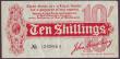 London Coins : A150 : Lot 86 : Ten shillings Bradbury T9 issued 1914 series A/6 3898646, 1cm tear bottom centre & missing tip o...