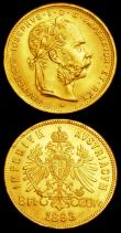 London Coins : A150 : Lot 884 : Austria (2) 8 Florin 1892 KM#2269 UNC, 4 Florin 1892 KM#2260 About UNC 