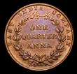 London Coins : A151 : Lot 1043 : India, East India Company Quarter Anna 1835 KM#446.1 A/UNC toned, fields prooflike
