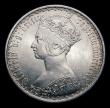 London Coins : A151 : Lot 1506 : Florin 1869 Davies 750 Dies 3B:- Obverse:- Britt Reverse:- Top Cross overlaps border beads, CGS type...