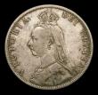 London Coins : A151 : Lot 1533 : Florin 1889 CGS variety 03, Dies 3A: Reverse : Harps Cross to space, dates Cross to bead. (this die ...