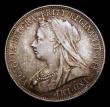 London Coins : A151 : Lot 1632 : Shilling 1894 Davies 1014  Dies 2A. Large Letters on Obverse Reverse Left Hand Cross points to a spa...