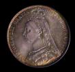 London Coins : A151 : Lot 1720 : Sixpence 1888 Reverse B Davies 1162, CGS type SP.V1.1888.03 Choice UNC with green and gold toning, s...