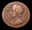 London Coins : A151 : Lot 2311 : Farthing 1674 C over reverse C in CAROLVS and thus appearing OAROLVS, as Cooke collection no.725, un...