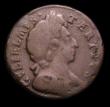 London Coins : A151 : Lot 2323 : Farthing 1698 Date in Exergue, B over G in BRITANNIA Peck 664 VG Extremely Rare, Ex-B.McRoberts coll...