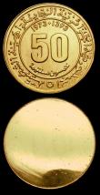 London Coins : A151 : Lot 852 : Algeria 50 Centimes 1973 Obverse and Reverse uniface trial pair, design as KM#102, struck in gold 10...