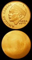 London Coins : A151 : Lot 857 : Cape Verde 50 Escudos 1977 Amicar Lopes Cabral Obverse and Reverse uniface trial pair, struck in bra...