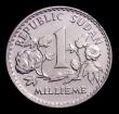 London Coins : A151 : Lot 865 : Sudan 1 Millieme Reverse uniface trial, undated, struck in cupro-nickel, legend in English text, Wei...