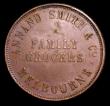 London Coins : A151 : Lot 898 : Australia Penny Token undated (1849) Annand, Smith & Co, Family Grocers, Melbourne 11 Leaves to ...