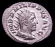 London Coins : A152 : Lot 1919 : Philip I.  Ar antoninianus.  C, 244-249 AD.  Rev; SAECVLARES AVGG, Cippus inscribed COS III. RIC 24c...