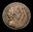London Coins : A152 : Lot 2076 : Farthing 1694 No stop on Reverse Peck 618** VF for wear but with uneven surfaces, slabbed and graded...