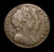 London Coins : A152 : Lot 2079 : Farthing 1694 Unbarred A's in BRITANNIA, No stop after MARIA, Peck 618* Near Fine on a pitted f...