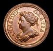 London Coins : A152 : Lot 2087 : Farthing 1714 Peck 742 Large Flan UNC with traces of lustre, slabbed and graded CGS 80, the finest k...