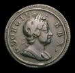 London Coins : A152 : Lot 2088 : Farthing 1717 Dump, Reverse A with A over N in BRITANNIA , CGS Variety 01, Good Fine, slabbed and gr...