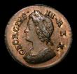 London Coins : A152 : Lot 2114 : Farthing 1736 date struck low in the exergue, top of 3 is 1mm from the exergue line, CGS Variety 05 ...