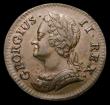 London Coins : A152 : Lot 2123 : Farthing 1744 No Stop on Reverse CGS Variety 04 GVF, slabbed and graded CGS 50, the only example thu...