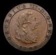 London Coins : A152 : Lot 2143 : Farthing 1798 Bronzed Copper Restrike Peck 1207, Ship almost indistinct. Second O in SOHO broken at ...