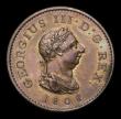 London Coins : A152 : Lot 2145 : Farthing 1806 Copper Proof Peck 1389 KF13 Obv. Portrait 1/Rev. Olive Branch with 7 leaves, all attac...