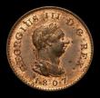 London Coins : A152 : Lot 2147 : Farthing 1807 Peck 1399 UNC with around 20% lustre, slabbed and graded CGS 80