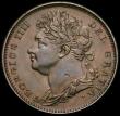 London Coins : A152 : Lot 2153 : Farthing 1822 Obverse 2. G's in GEORGIUS open at their bases. Second A in BRITANNIAR unbarred. ...