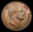 London Coins : A152 : Lot 2178 : Farthing 1834 Reverse A. Incuse Line on Saltire Peck 1470, UNC with traces of lustre and a small min...