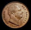 London Coins : A152 : Lot 2179 : Farthing 1835 Reverse A Incuse Line on Saltire Peck 1472 UNC with traces of lustre, slabbed and grad...