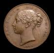 London Coins : A152 : Lot 2192 : Farthing 1840 B of BRIT has no top serif, first A of GRATIA double struck, CGS Variety 06 GEF toned,...