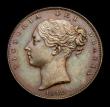 London Coins : A152 : Lot 2196 : Farthing 1842 O in VICTORIA open at the top, CGS Variety 04, AU/GEF and nicely toned, slabbed and gr...